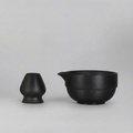 The Midnight Stone Duo | Spouted Chawan & Stand