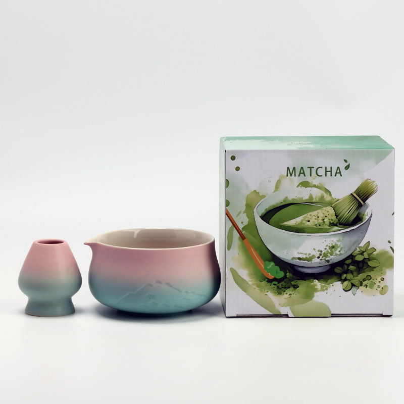 The Fuji Mist Duo | Mountain Relief Chawan & Stand