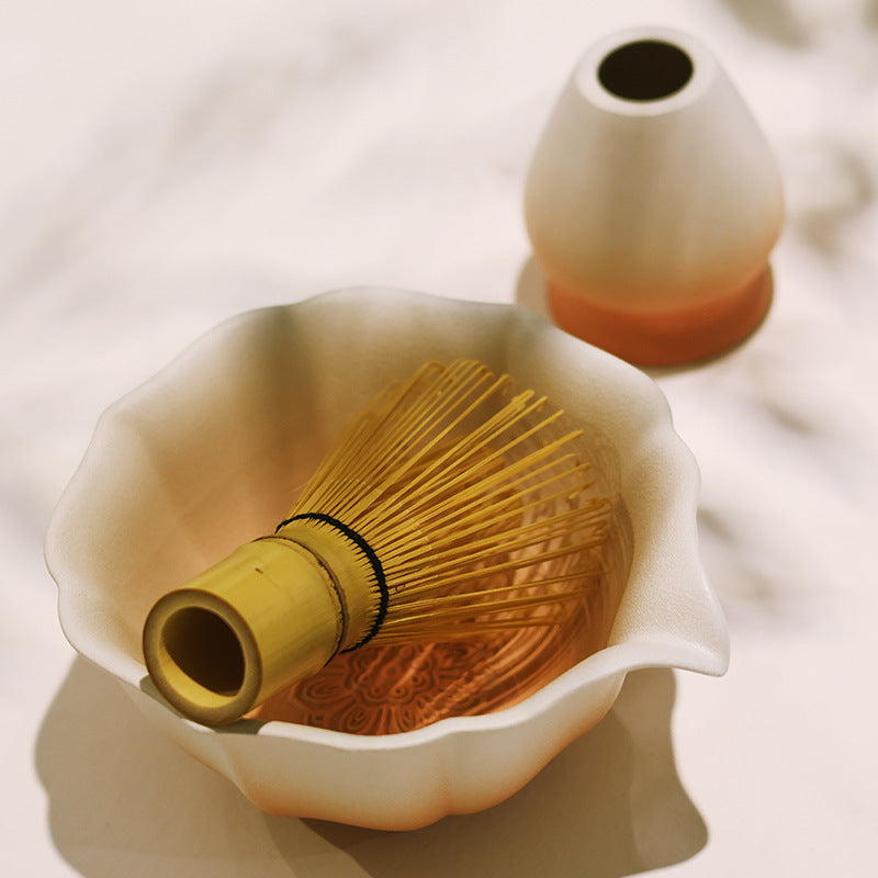 The Dawn Blossom Duo | Floral Chawan & Stand